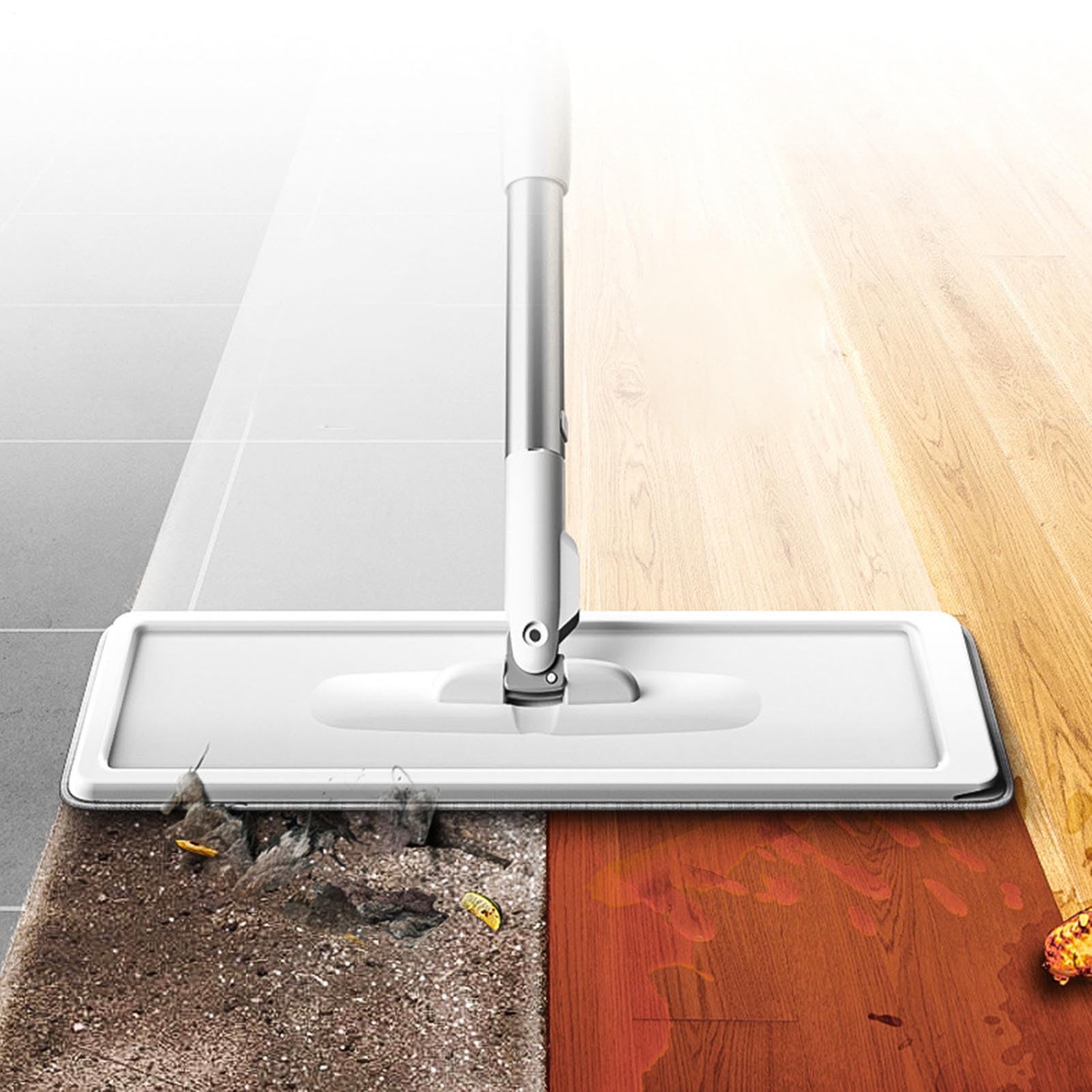 Set di secchielli per mop piatte a mani libere - di pulizia del pavimento con tampone in microfibra | Ricariche di mop lavabili riutilizzabili per laminato, legno, piastrelle e kit di equiche