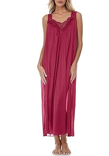 Sponsored Ad - Ezi Satin Silk Nightgown For Women - Soft & Breathable Womens Sleepwear- Sexy Short Sleeves Womens Sleepwea...