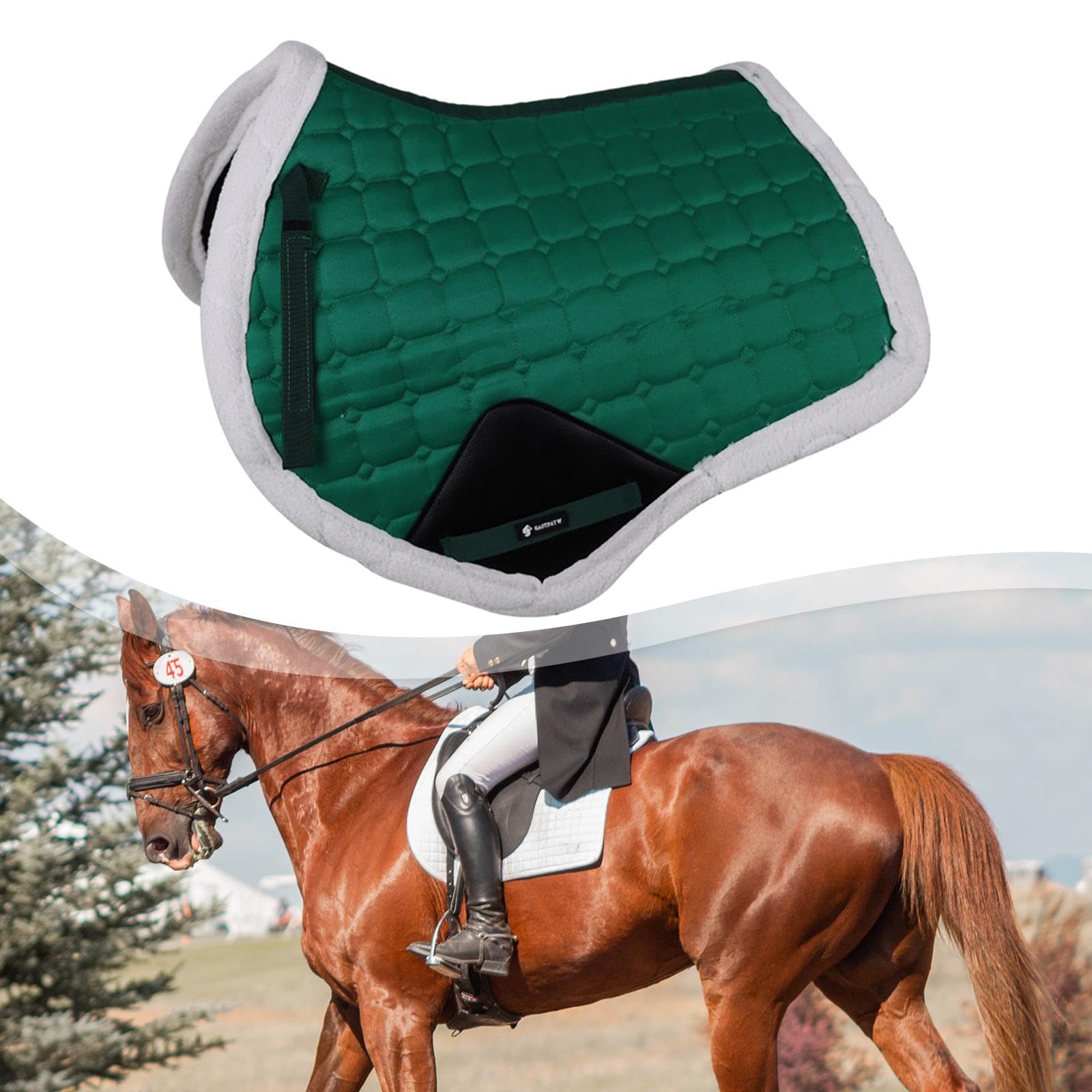Protector de Silla de Montar para Caballo, Absorbente del Sudor, Accesorio Ecuestre Práctico para Deportes, Resistente Al Desgaste, con Protección.