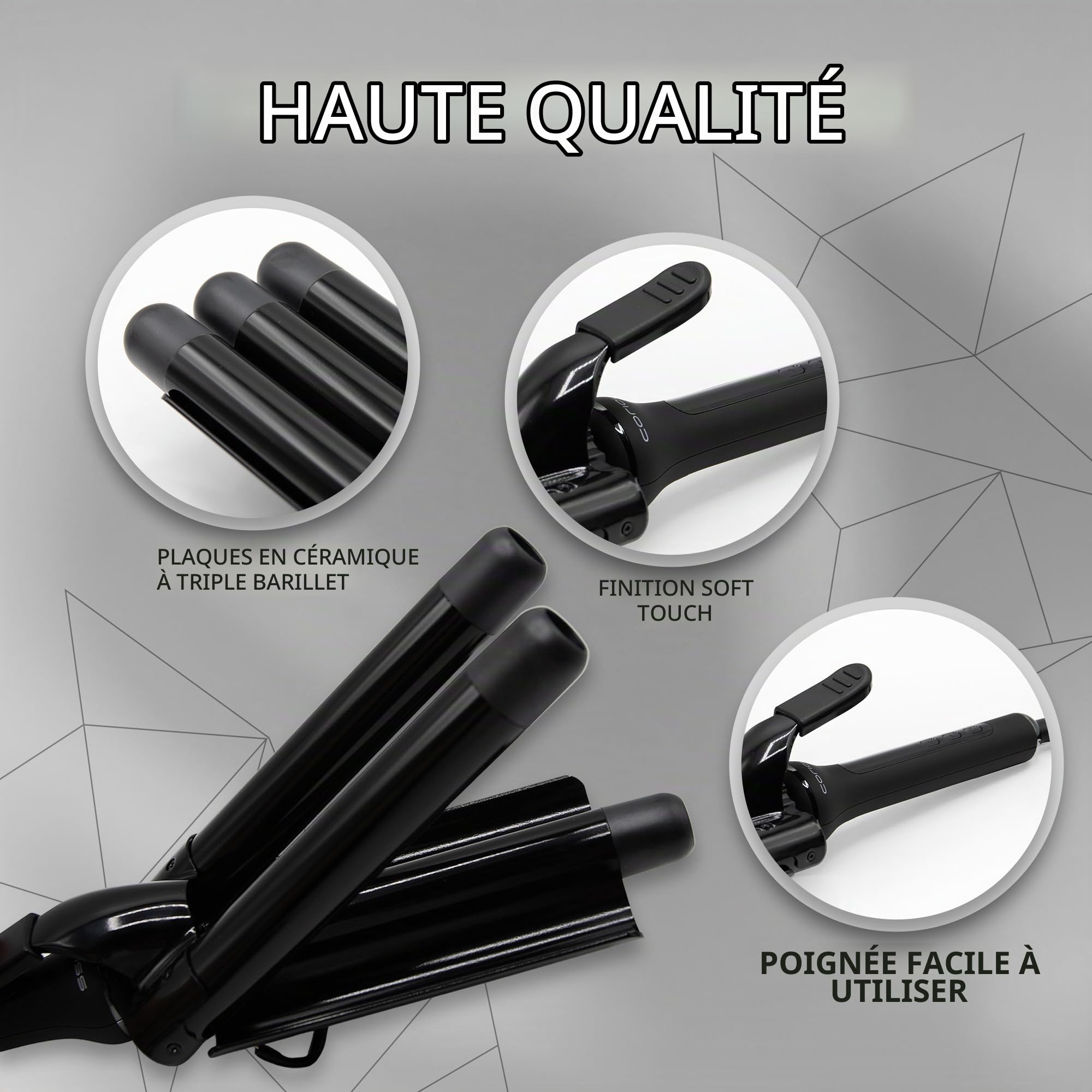 Corioliss Boucleur à Cheveux | Fer à Boucler 3 Têtes | Onduler et Friser 25 mm Triple Waver