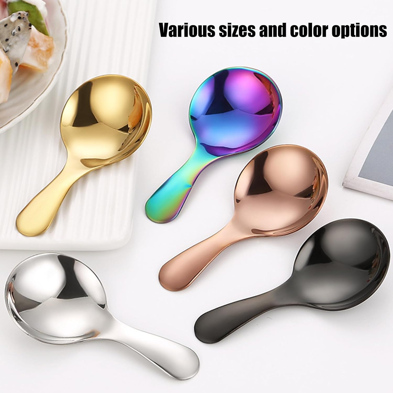 Compact Nonrust Steel Scoops Collection 9Pcs Dishwasher Safe Sturdy for Sugar Seasonings Outdoor Picnics Essential Compact Coffee Scoops Set