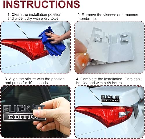 Miniatura 4 de Fuck IT Edition Emblema 3D Fender Badge Decal 3D Fender Badge Decal 3D Fender Badge Calcomanía de repuesto de camión de automóvil, apto para todos