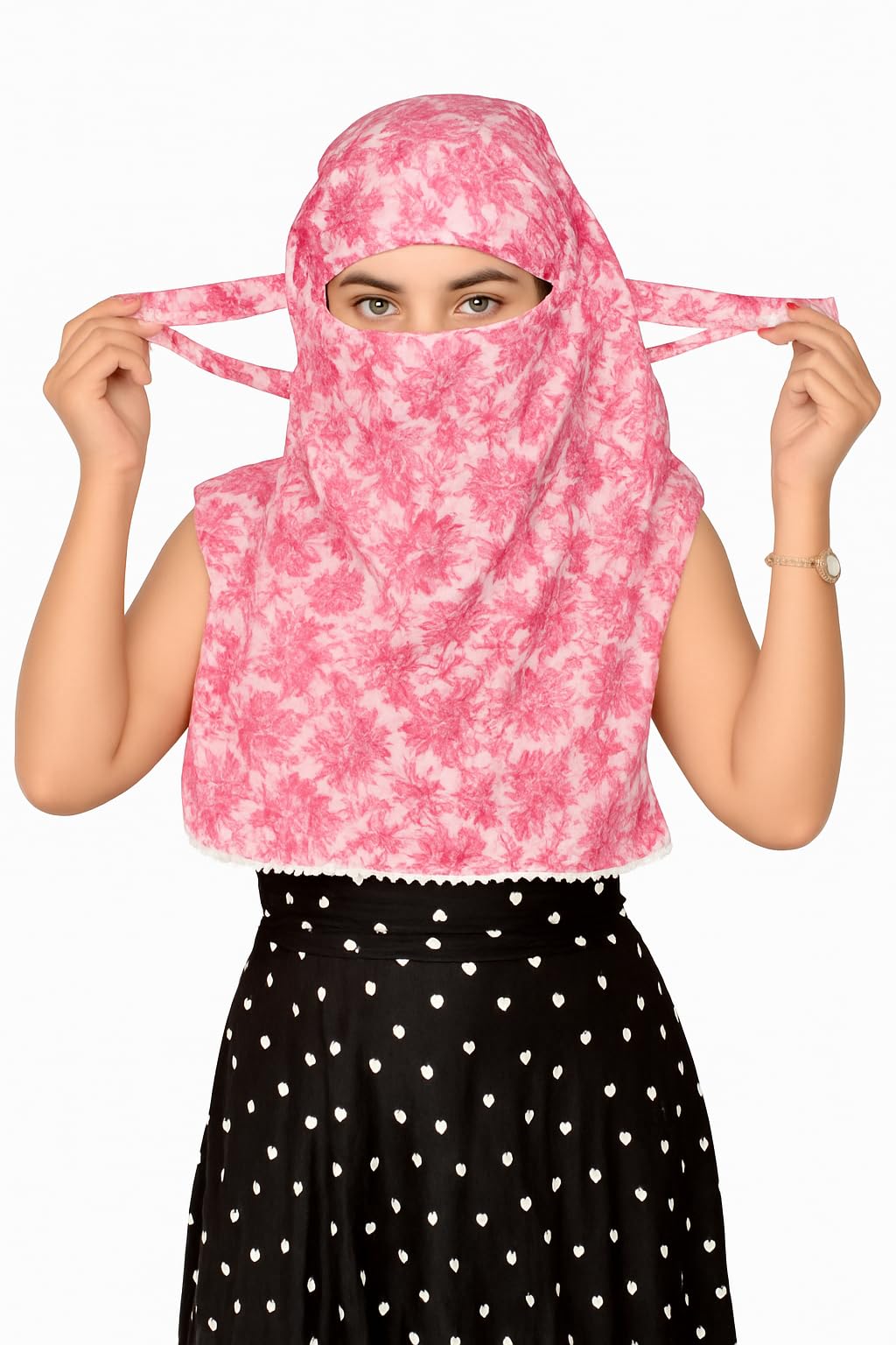 Girl's Scarf Latest Cotton Made - Full Face Cover, Head, Hair Face Protection - Sun Protection-image-2