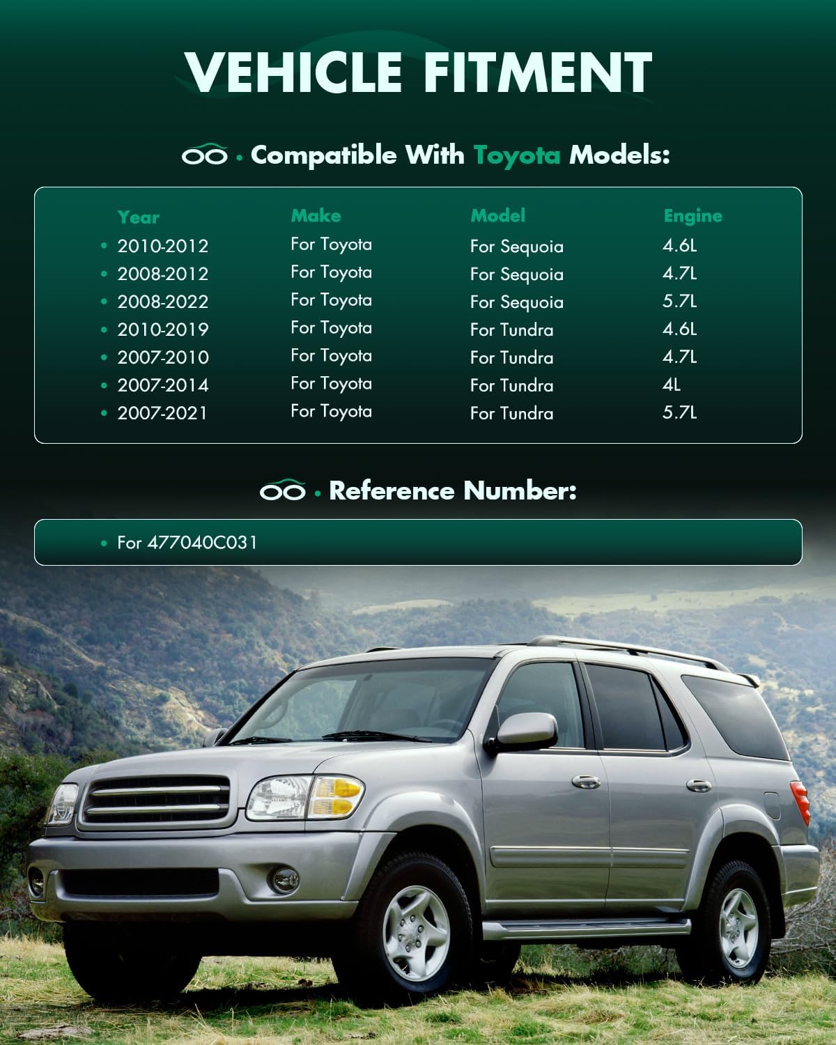SCITOO 477040C031 Front Left Brake Dust Shield Fit For Toyota For Sequoia 2008-2022,For Toyota For Tundra 2007-2021
