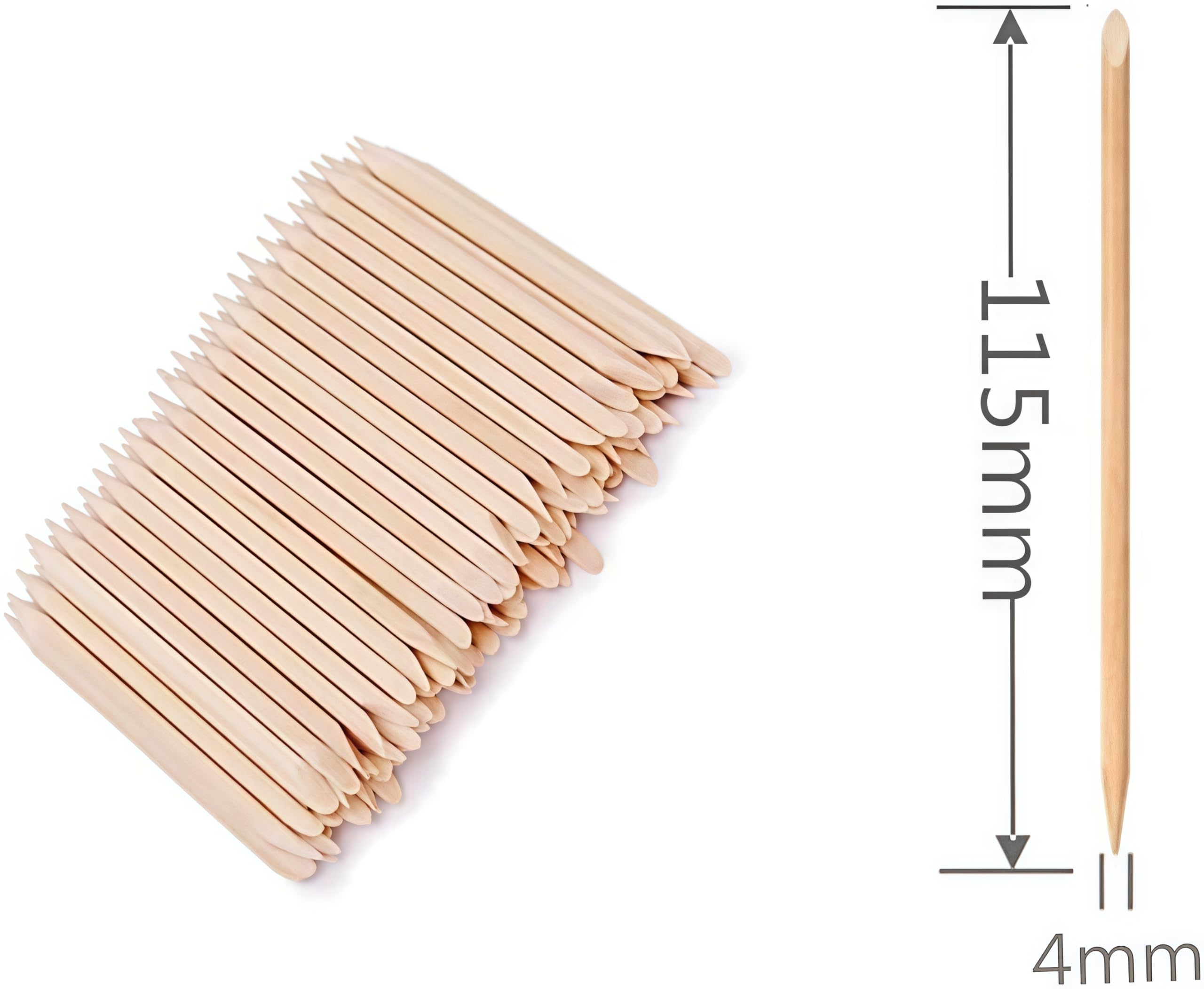 200 Pezzi Bastoncini di Legno Arancio per Unghie Arte Manicure Bastone per Spingi Nail Art Multifunzione Cuticola Strumento di Manicure DIY
