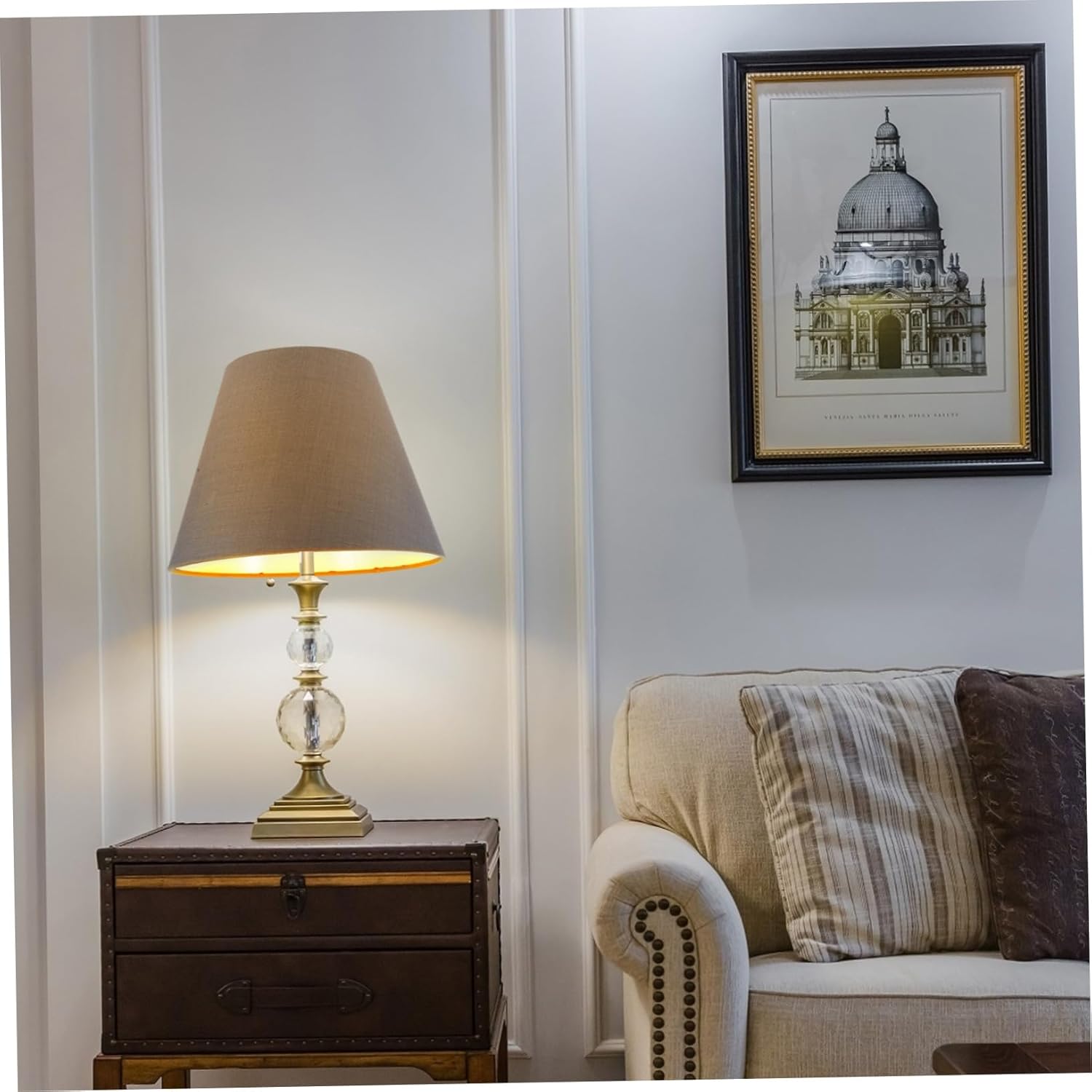 Blue Decorative Lamp Shade Small Pleated Burlap Industrial Lamp Cover Light Shade for Home