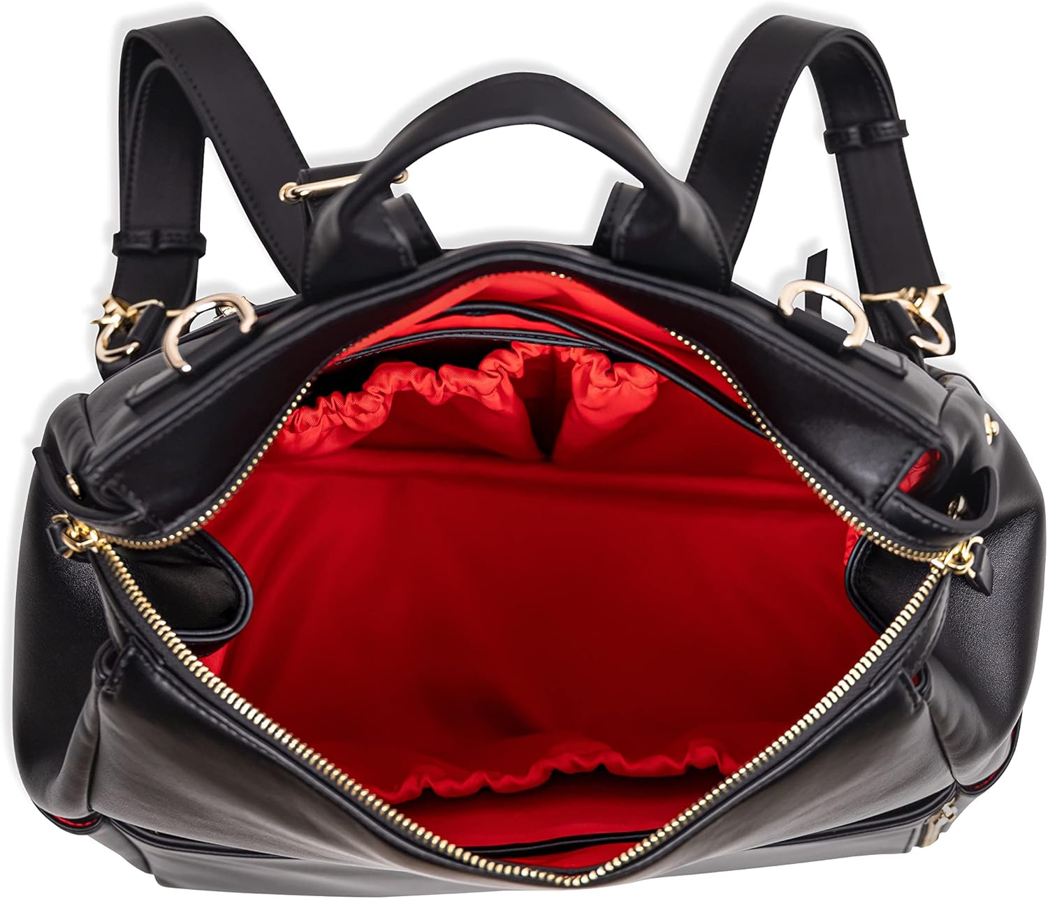 Leather Diaper Bag Backpack with Changing Pad, Stroller Straps (Leia Bag)