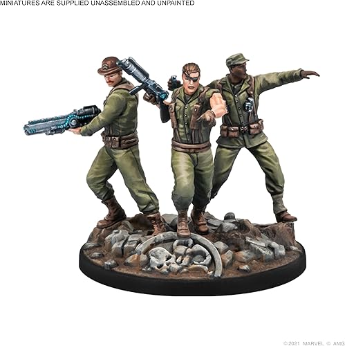 Miniatura 3 de Marvel Crisis Protocol Nick Fury, Sr. & Howling Commandos - Paquete de personajes  Estrategia de juego de batalla en miniatura para adultos a partir