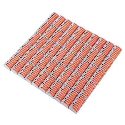 50 Pcs Wire Connectors Lever-Nut Assortment, PCT-218 Quick Wiring Connector Spring Lever Terminal Block, 1 In 7 Out Way Terminal Block (Orange)