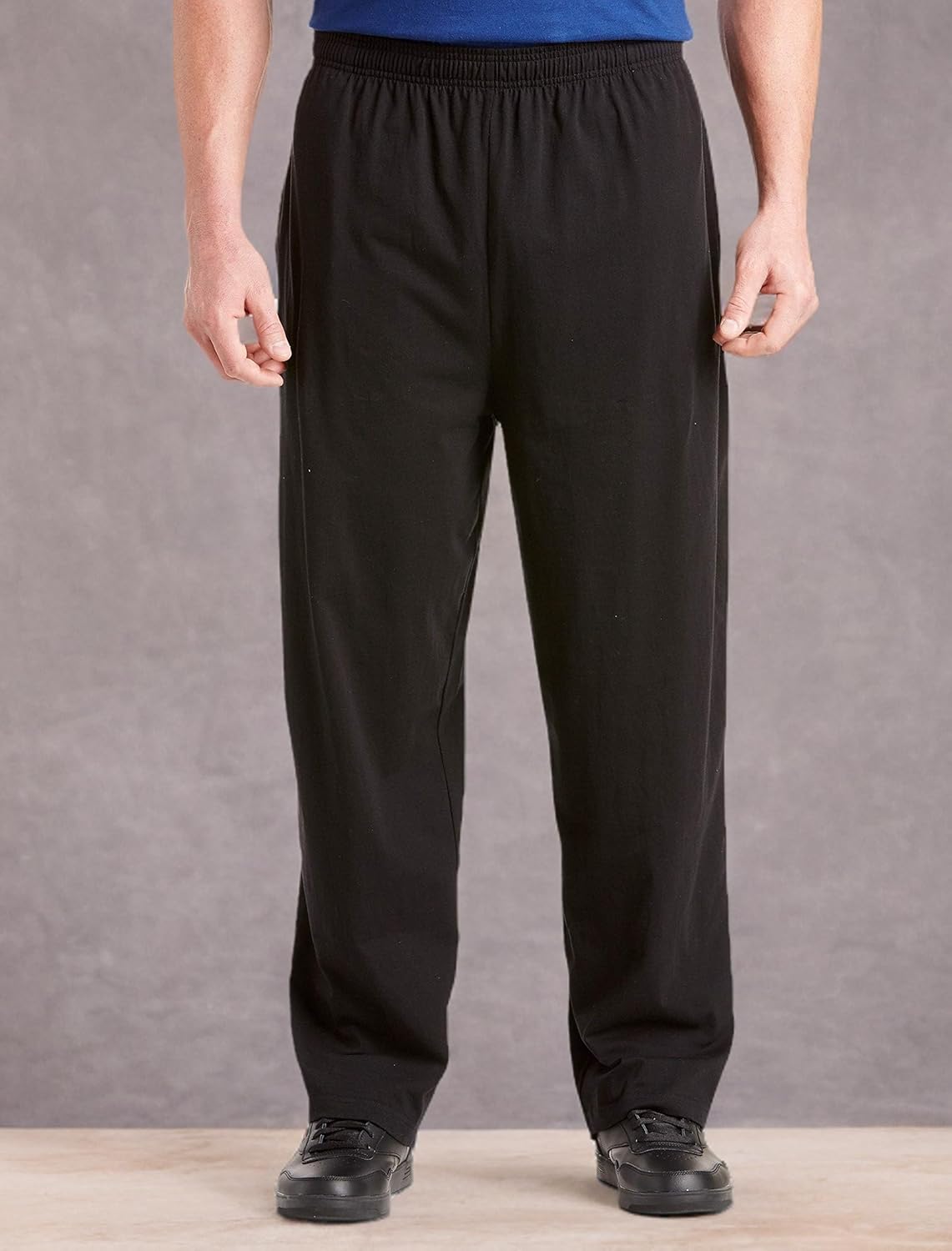Harbor Bay by DXL Men's Big and Tall Open-Hemmed Jersey Pants | Machine Washable, Elasticized Waistband with Drawstring - Image 5