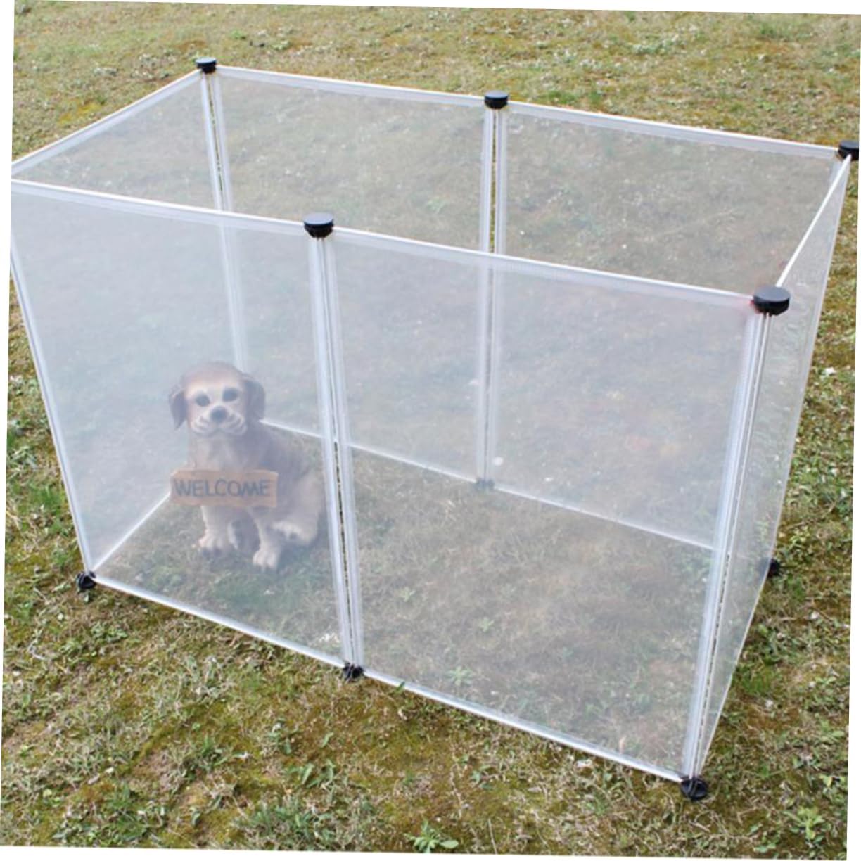 8 Pieces Pet Fence Dog Crate Plastic Indoor Dog Cage for Heavy Duty Slide Bolt Latch Easy Assembly Portable Ideal for Cat Rabbit