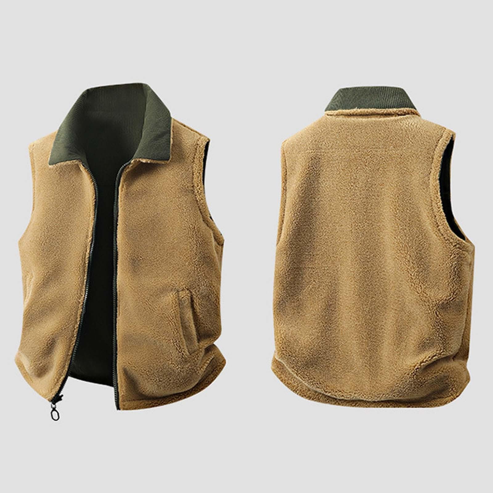 Genérico Chaleco ligero acolchado para hombre Gilet Hombres Casual Capa Sólida chaqueta térmica correr Desmangado Con Cremallera ajuste regular Exteriores Talla Grande
