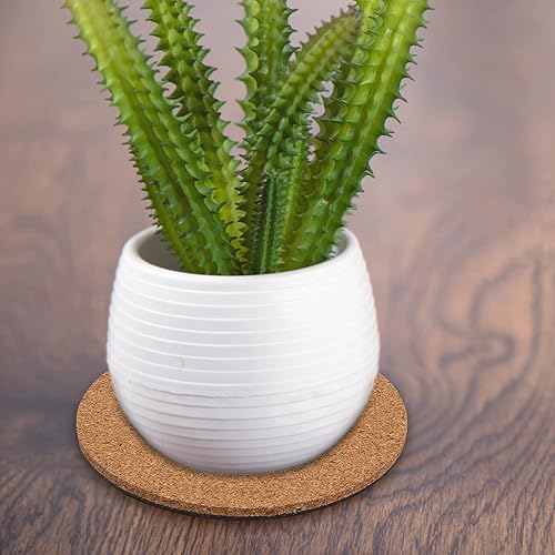 Miniatura 6 de Coitak - Juego de 6 alfombrillas de corcho para plantas, diseño redondo de corcho para jardín, patio, maceta, interior y exterior (3.9in)