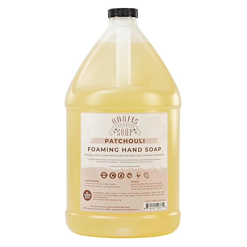 Adams Handmade Soap Sabonete líquido espumante de patchouli, 3,79 L