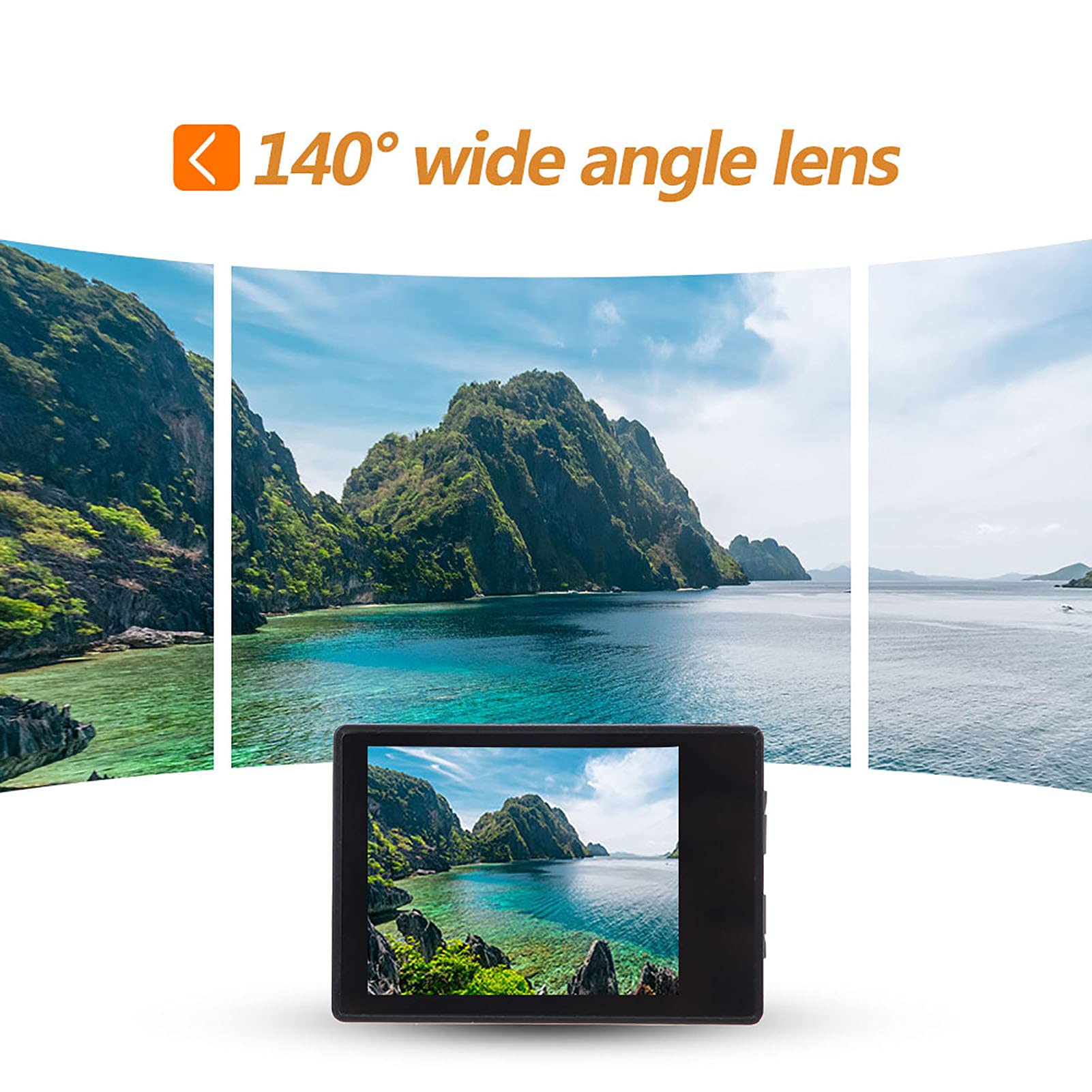 Fotocamera Sportiva HD, Videocamera di Azione WiFi HD 1080P per Esterni con Kit di Accessori per Supporti Impermeabili per Custodia per L'Equitazione All'Aperto, Il Surf Subacqueo