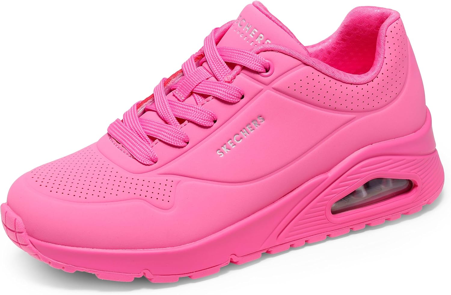 Skechers Women's UNO Stand on Air Sneaker | Casual sneaker, Air-Cooled Memory Foam insole, Skech-Air Visible Cushioning, Lace-Up, Wedge fit with hidden 1-inch heel
