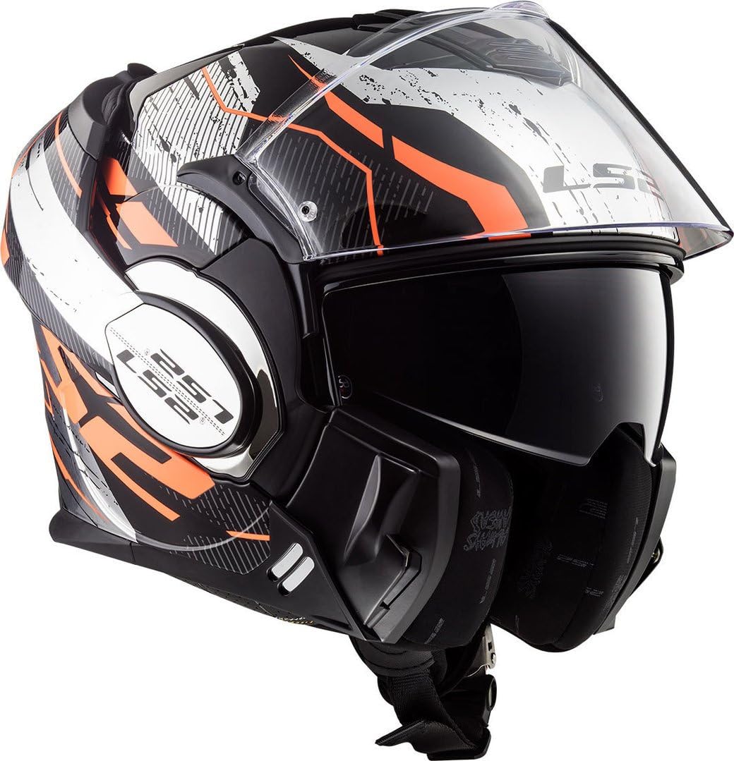 LS2-503991652XXL/162 : Casco integrale VALIANT FF399 ROBOTO COLORE  NERO/ARANCIONE / CROMO TAGLIA XXL : Amazon.it