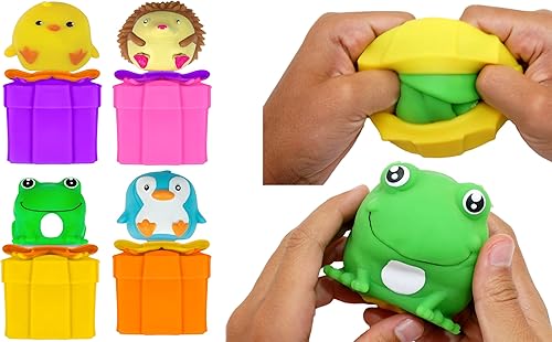 JA-RU Juguete sensorial reversible de animal en una caja (1 squishies) de levantamiento lento para niños y adultos. Juguete antiestrés para aliviar