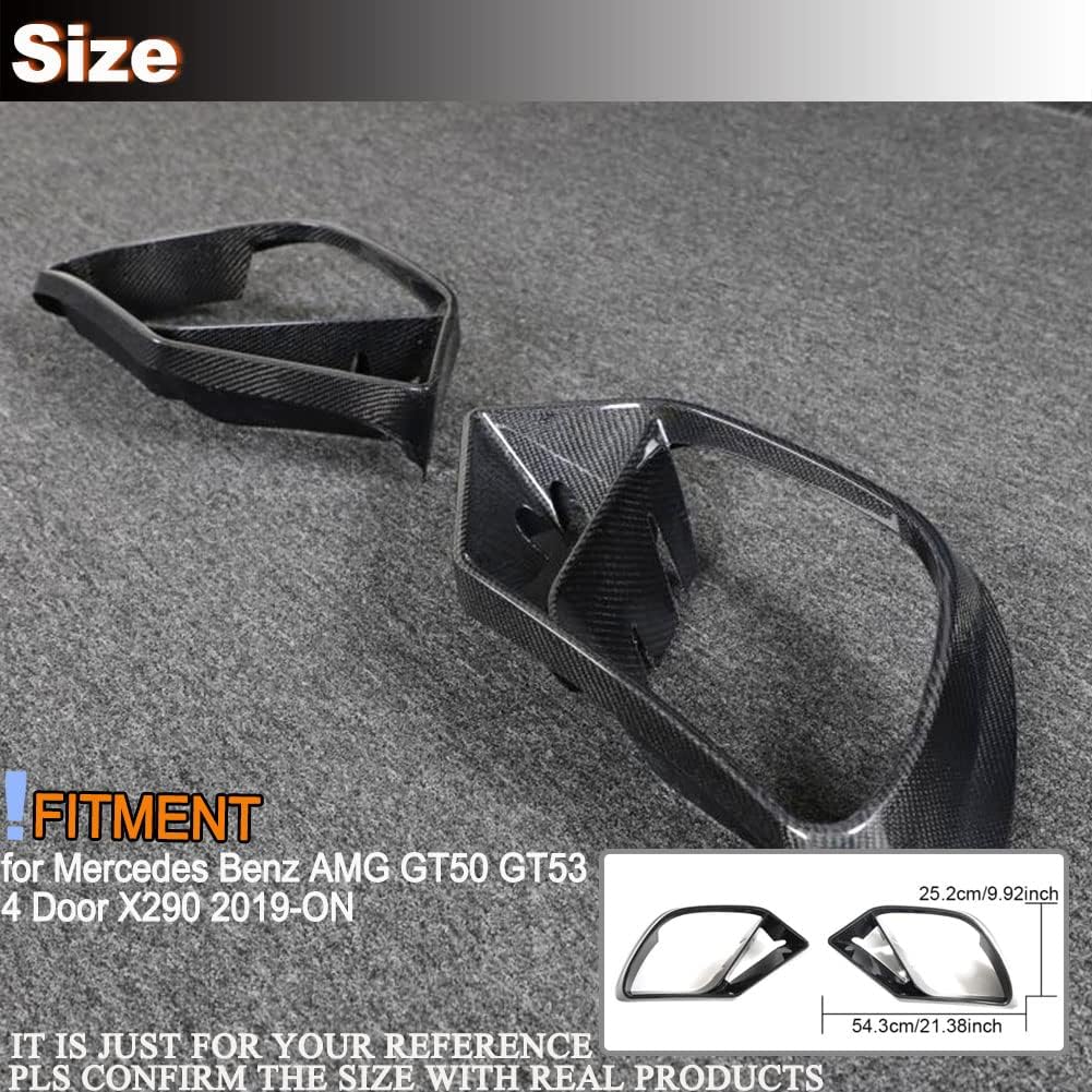 Carbon Fiber Front Bumper Air Vent Cover Fins fits for Mercedes Benz AMG GT GT50 GT53 GT43 4-Door X290 2019-2022 Front Bumper Light Grille Fog Lamp Grill Cover Factory Outlet