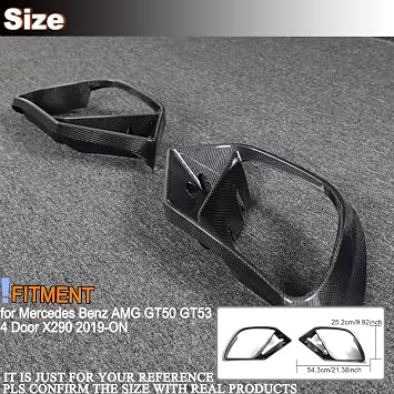 Carbon Fiber Front Bumper Air Vent Cover Fins fits for Mercedes Benz AMG GT GT50 GT53 GT43 4-Door X290 2019-2022 Front Bumper Light Grille Fog Lamp Grill Cover Factory Outlet