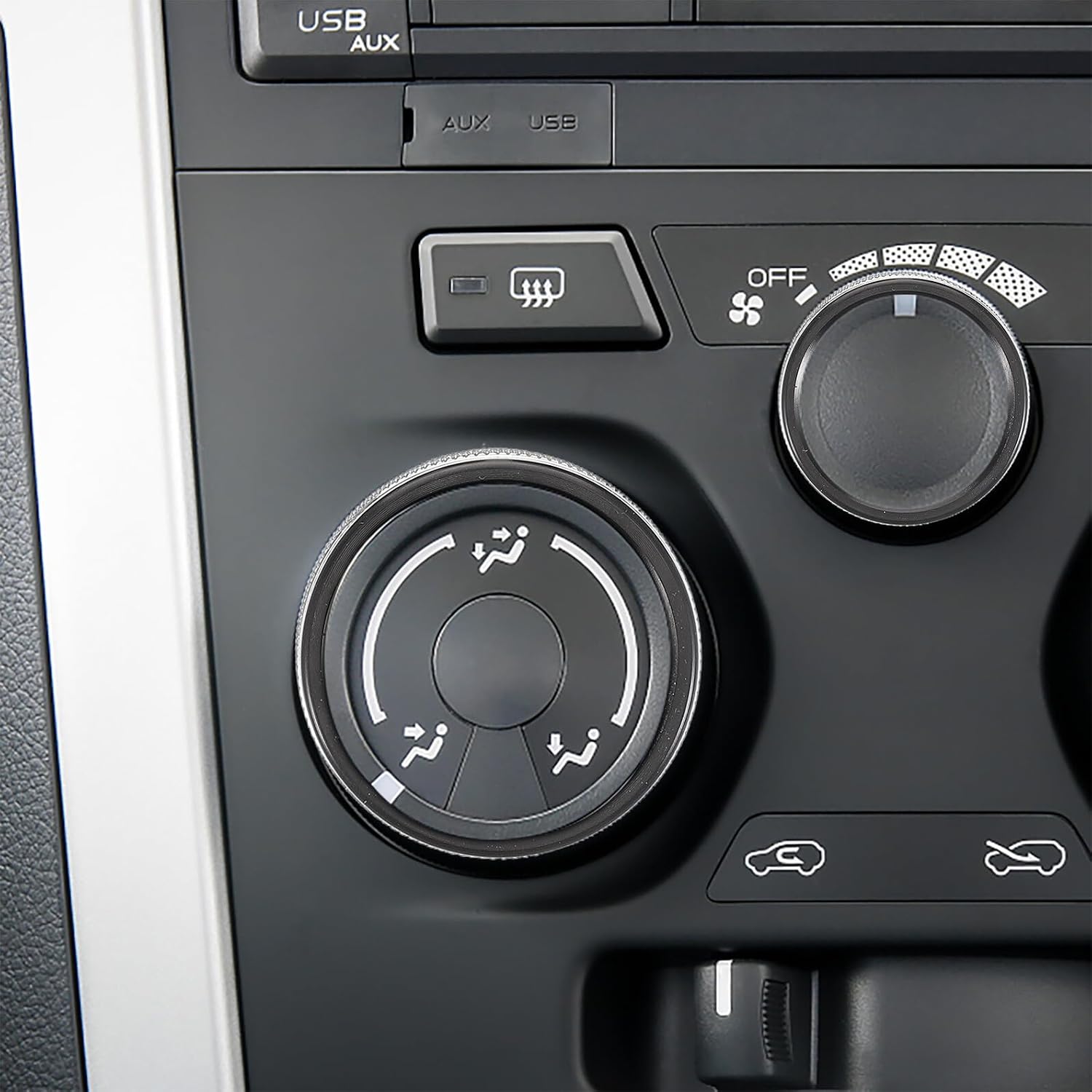 Car Air Conditioning Switch Knob Trim 3pcs Set Compatible with 2015-2020 Full-Size SUV Models Black Center Console Button Covers for Automotive Interior Replacement