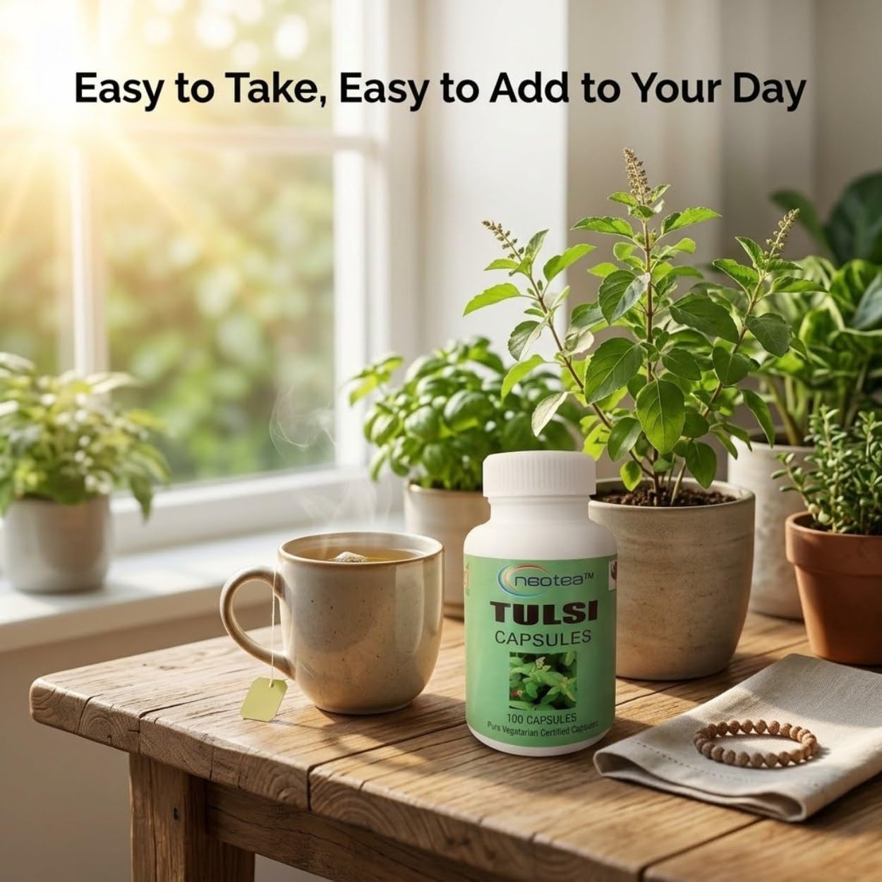 Neotea Tulasi (Holy Basil) Capsules | Natural Herbal Supplement for Respiratory Health | Boosts Immunity | Relieves Cough & Cold | Supports Wellness | 100% Pure Tulsi Extract | 500mg - 100 Capsules — Amazon image 5