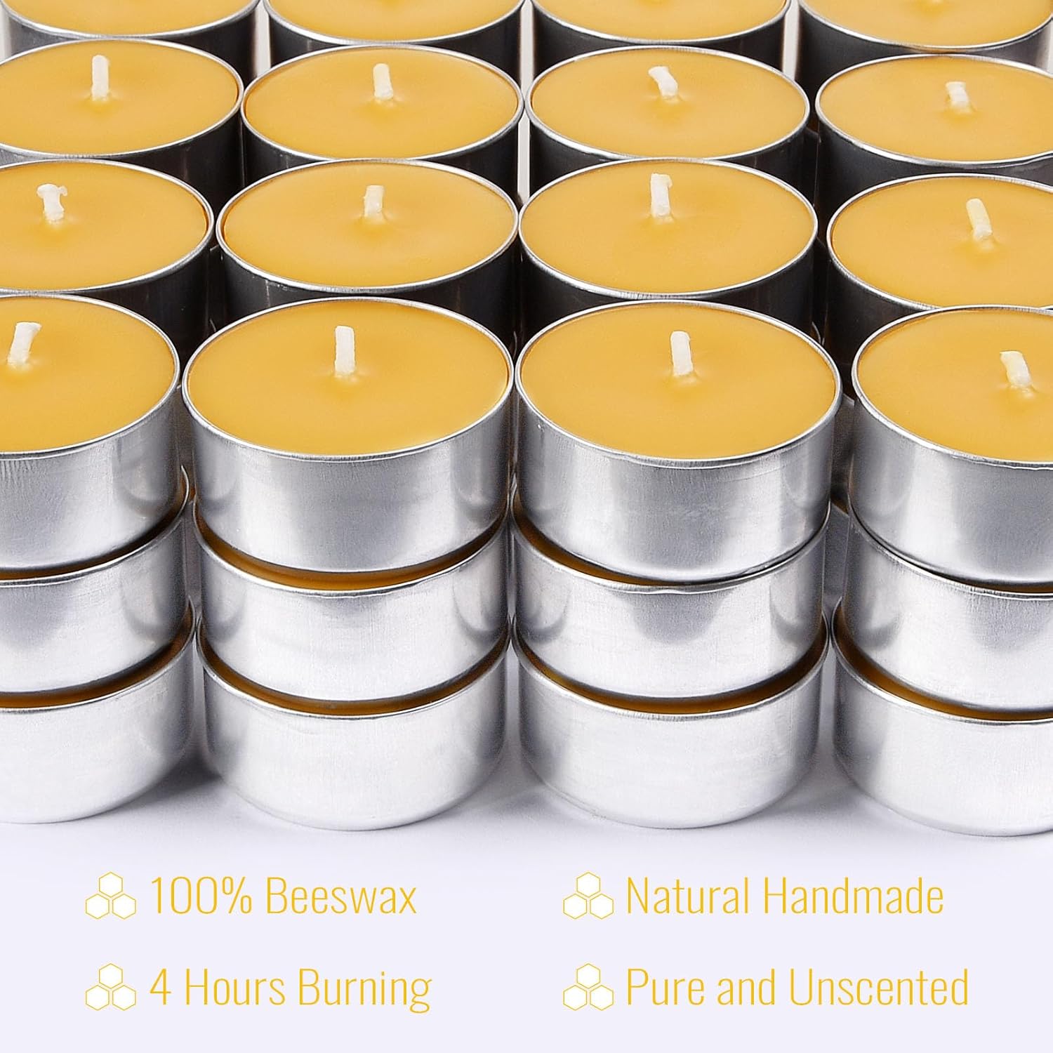 18pack Beeswax Votive Candles and 48pack Tealight Candles