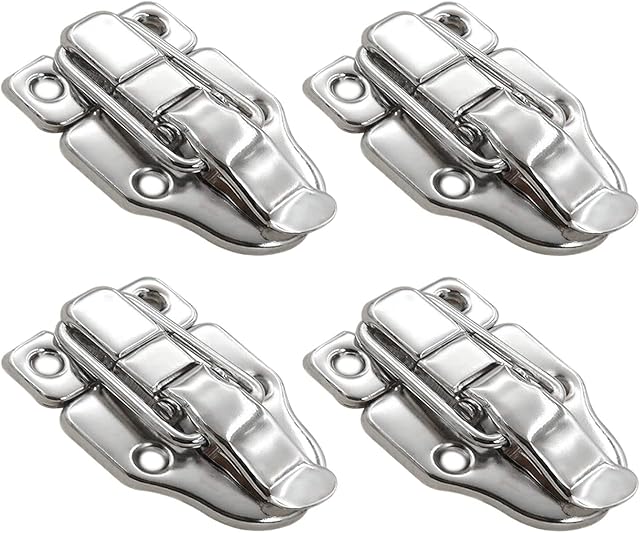 4pc Stainless Steel Sturdy Lock Toggle Catch Suitcase / Wooden Box / Case Latch Clasp