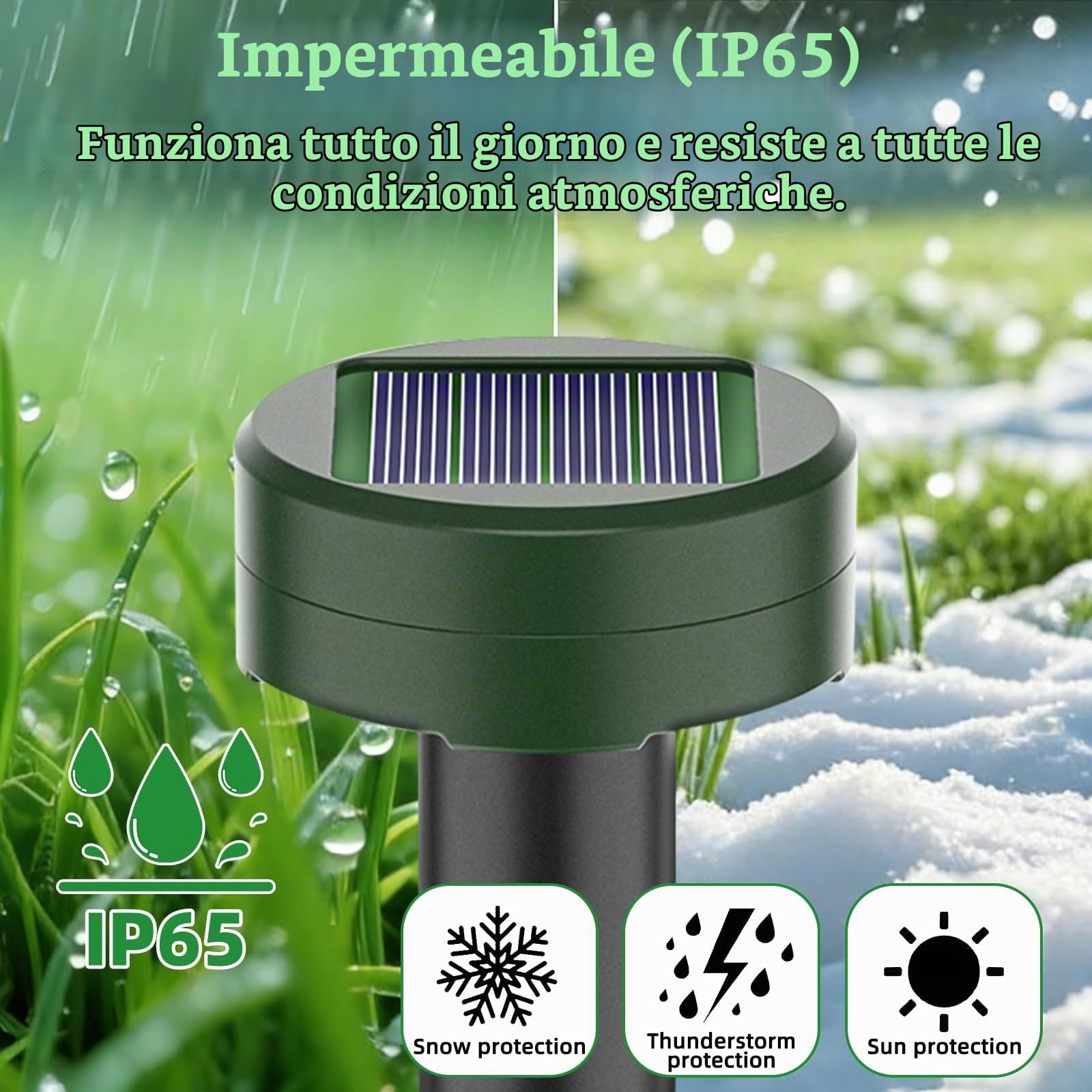 Repellente Solare per Talpe, 4 Pezzi Repellente Ultrasuoni per topi, Solare Repellente Zanzare, Impermeabile Scaccia Talpe Solare, Repellente ad energia Solare per Anti-Arvicola,Gopher,Serpent