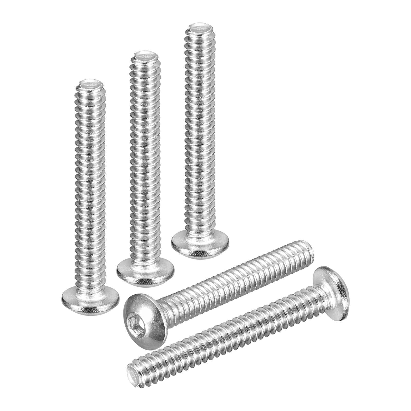 DTGN #6-32x1" Button Head Socket Cap Screws - 100Pack - Good for Road Bicycle, Mountain Bike, Auto, Motorcycle - 304 Stainless Steel Whitewashed - Hex Socket Drive Fasteners — image 1