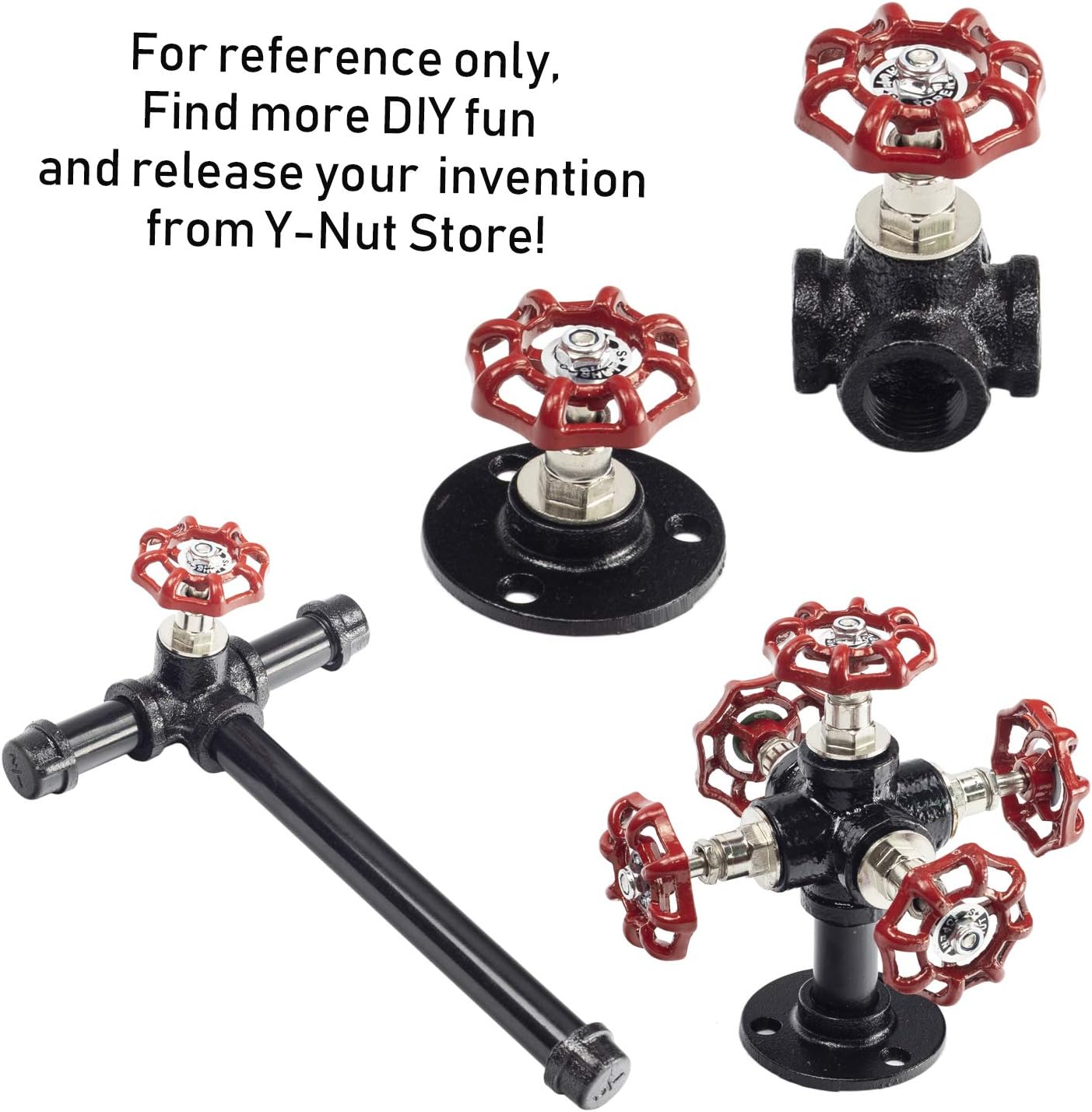 1/2" DN15 Malleable Iron Pipe Fitting for DIY Flange Fittings Furniture Bracket, Industrial Steampunk Electrophoresis Threaded Pipe DN15, Set of 4, Size: 15 cm