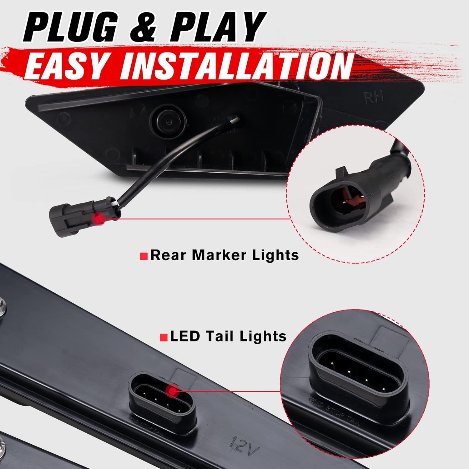 A & UTV PRO LED Tail Lights & Rear Side Marker Lights Kit for Polaris RZR PRO XP/ XP4, RZR PRO R 2020 2021 2022 2023 2024, Brake Stop Signal Position Lamp Taillights Accessories, Smoked, Set of 2