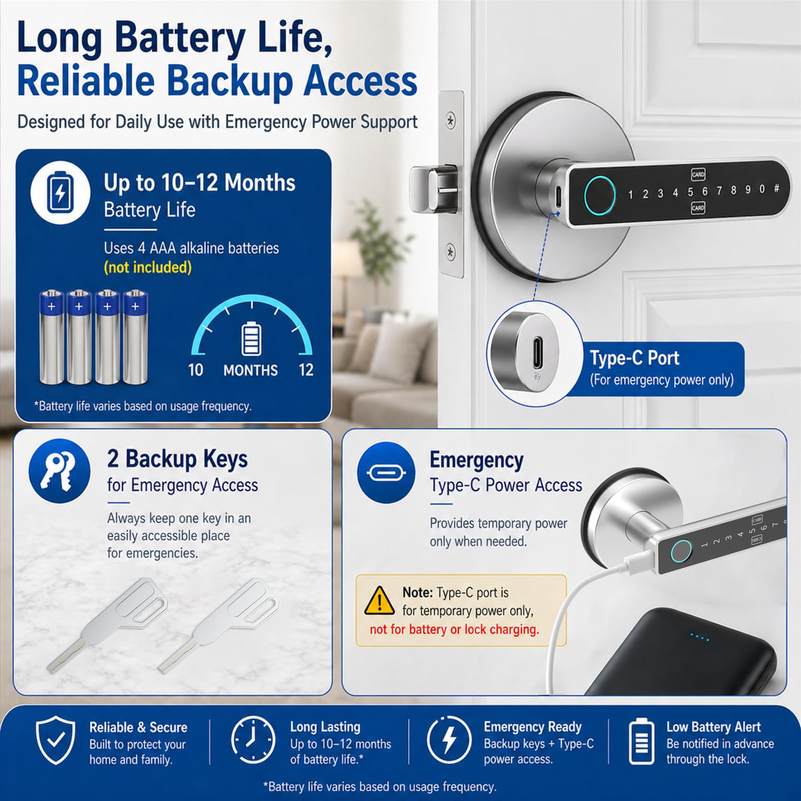 Smart Fingerprint Door Lock - Keyless Entry -6 Smart Fingerprint Door Lock - Keyless Entry -6