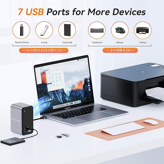 TobenONE 15-in-2 MacBook Pro Docking Station, Dual 4K Monitor, Plug & Play