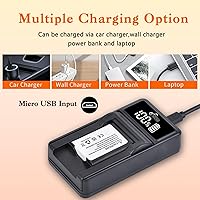 Vista 6 de Pickle Power EN-EL19 NP-BJ1 Batería y Cargador LED USB Compatible con Nikon Coolpix S32 S33 S100 S2800 S3100 S3200 S3300 S3500 S3600 S3700 S4100