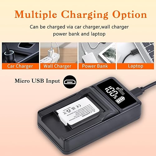 Miniatura 6 de Pickle Power EN-EL19 NP-BJ1 Batería y cargador USB LED compatible con Nikon Coolpix S32 S33 S100 S2800 S3100 S3200 S3300 S3500 S3600 S3700 S4100