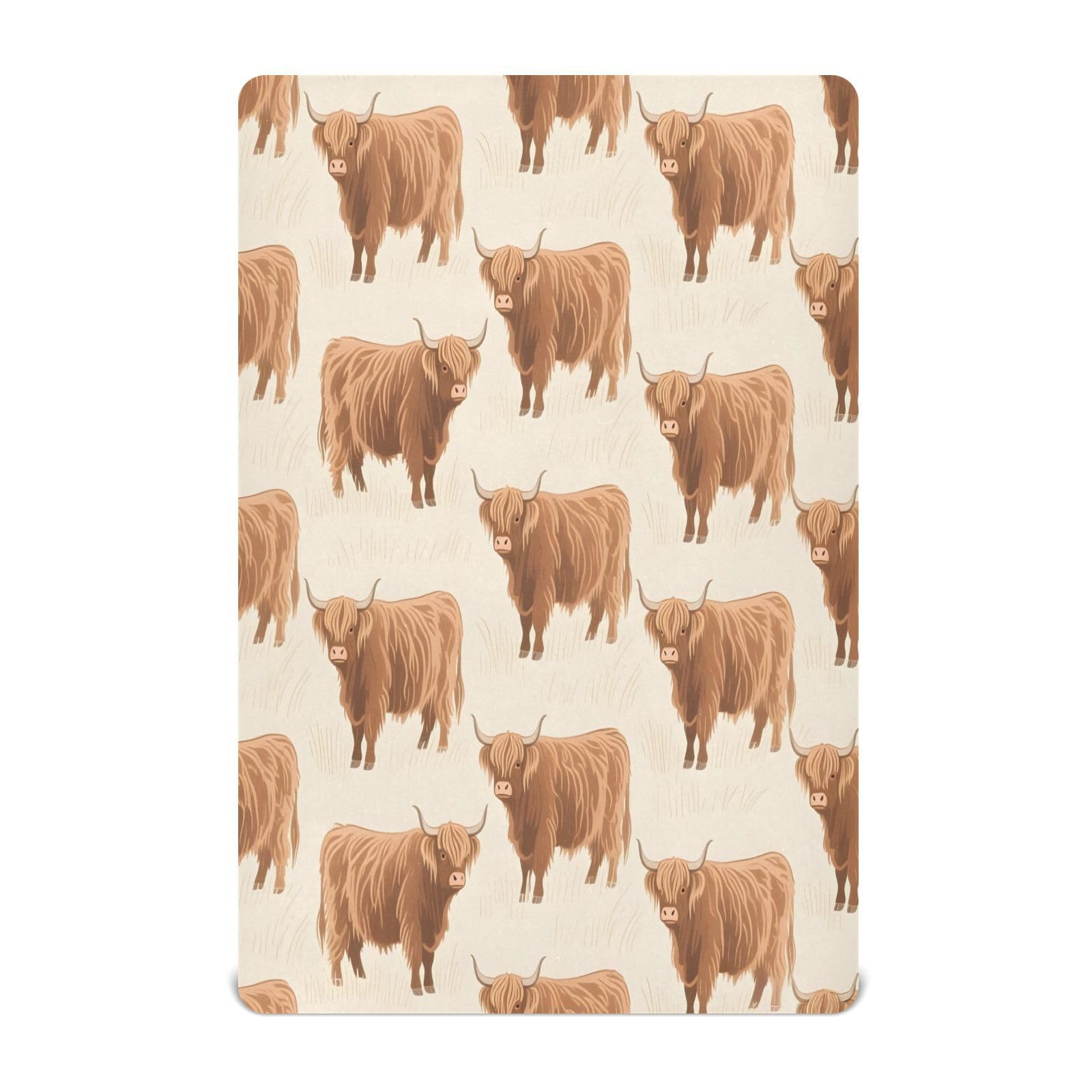 Drap-housse berceau Highland Cows en microfibre 71x132 cm pour lit de bébé
