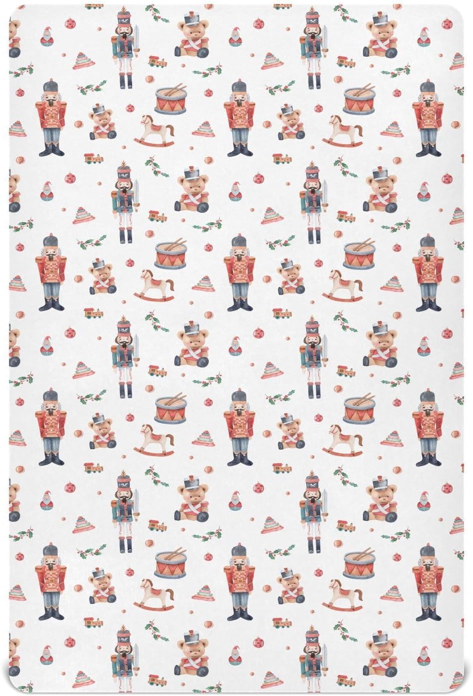 Christmas Soldier Crib Sheets for Boys Girls - Portable Microfiber Fitted Crib Sheet for Standard Crib and Toddler Mattress, Soft & Breathable, 28x52 Inch