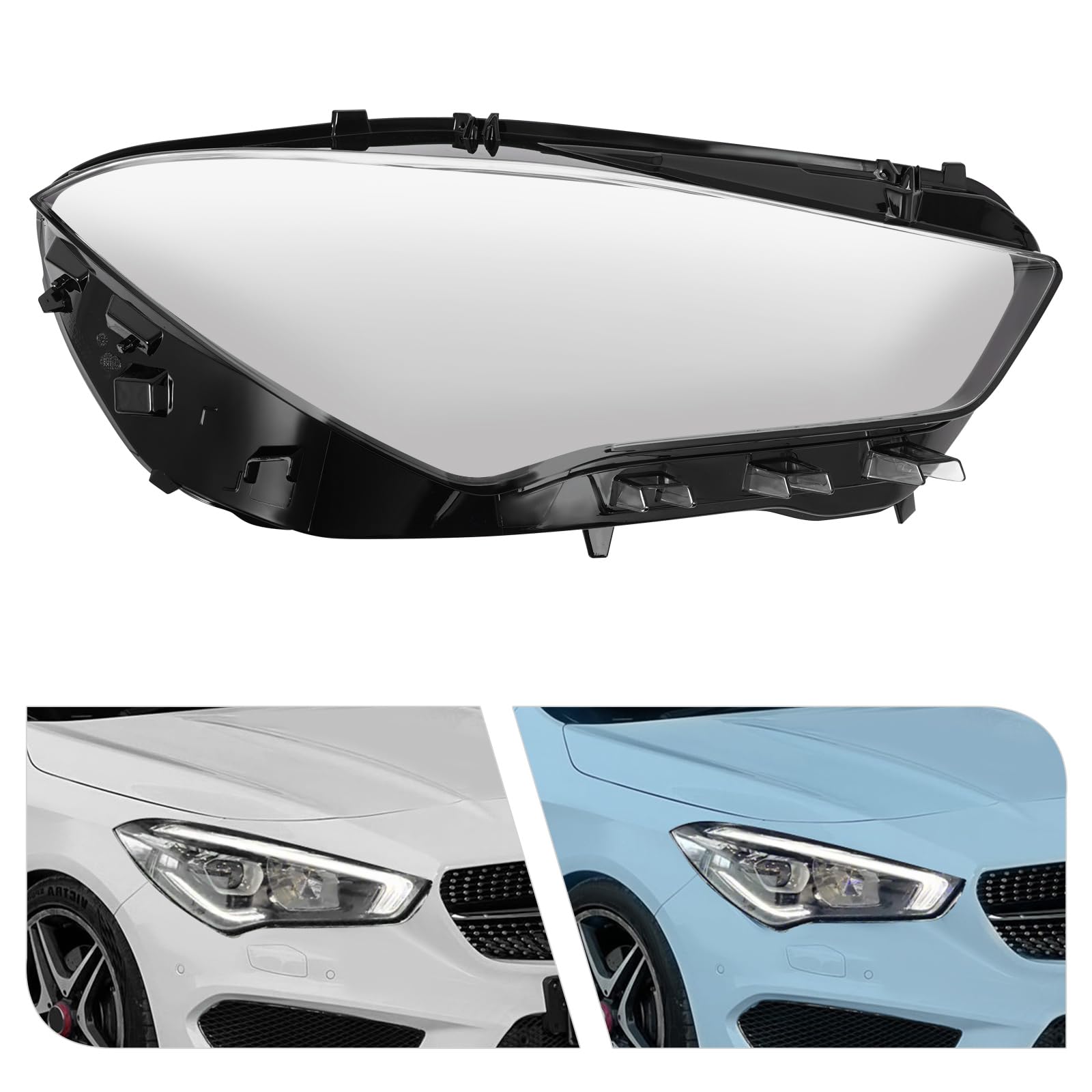 PIAOYUE Right Front Headlight Lens Cover For 2020-2023 Mercedes-Benz CLA W118 CLA180 CLA200 CLA250 Passenger Side Headlight Clear Lens Cover