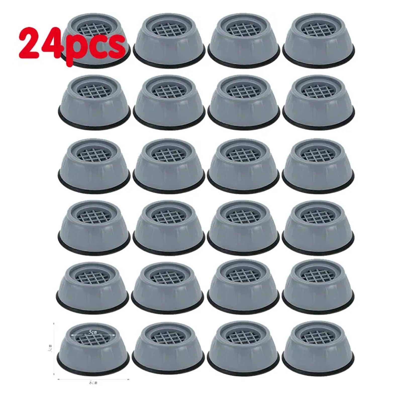 4/24 Piezas de Almohadillas antivibración, Almohadillas de Goma para Patas de Lavadora, Almohadillas antivibración, Almohadillas universales para Reducir el Ruido en Muebles (24 pi