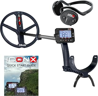 XP Metal Detectors ICONX Wireless Multi-Frequency Metal Detector, WSAST Headset, Ultra Light, Waterproof 5 m, FMF Disc 28 cm, Compatible with Univers Deus II (ICONX-28FMFRCWSAST)