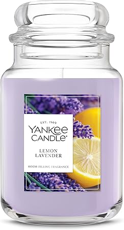 Yankee Candle Lemon Lavender, Scented Candle, 22oz Large Jar with up to 150 Hour Burn Time, Giftable, Birthdays
