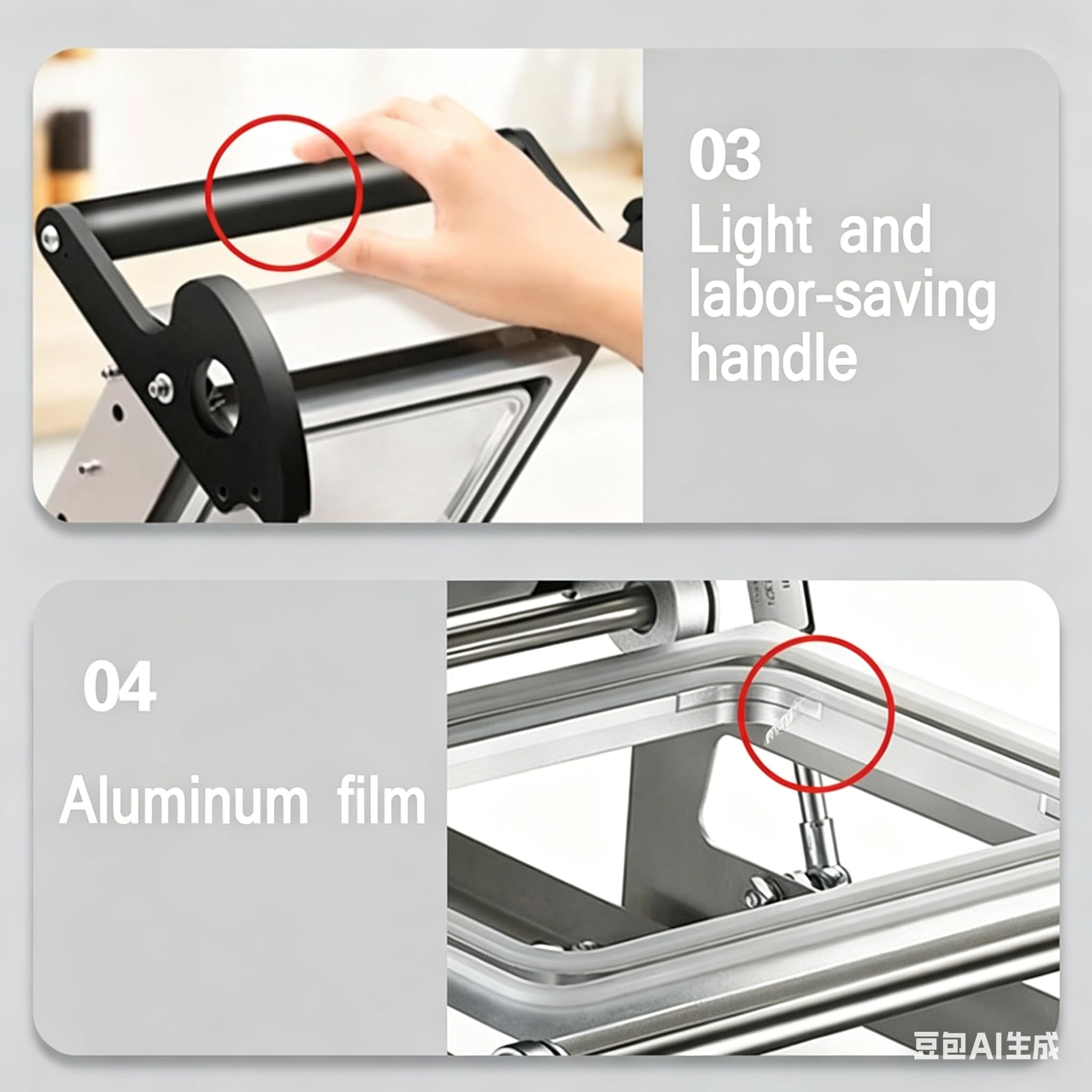 Selladora Térmica Comercial de Bandejas de Acero Inoxidable para Verduras, Máquina Semiautomática para Envasar Comida para Llevar (para Carnes Cocinadas), Selladora Manual de Bandejas