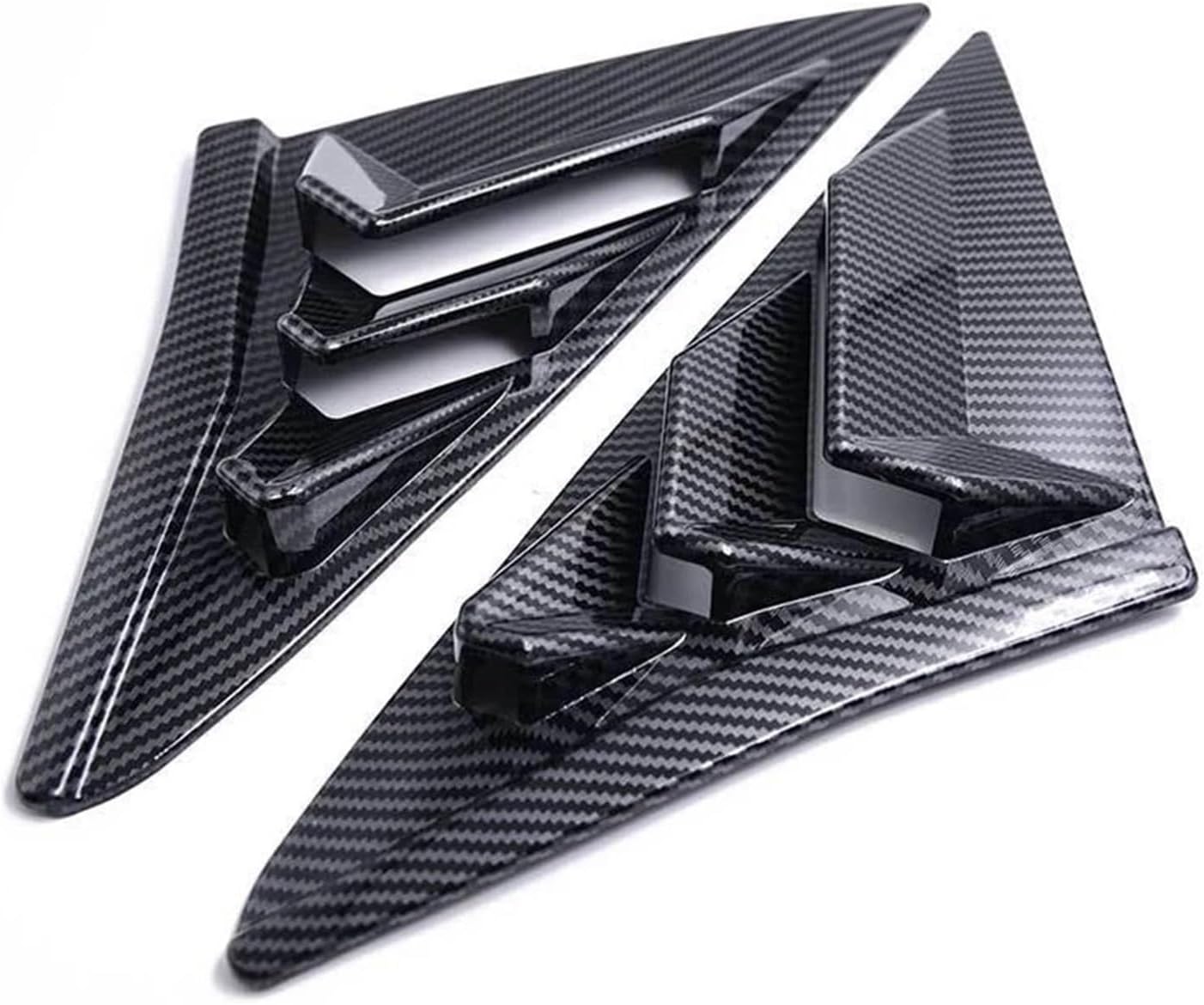 Rear Bumper Diffuser PAIR Rear Side Window Louvers Shutter ABS Air Vent Scoop Shades Cover Trim For Civic For Type R Hatchback 2019 2020-2021 Spoiler(Carbon Fiber Look)