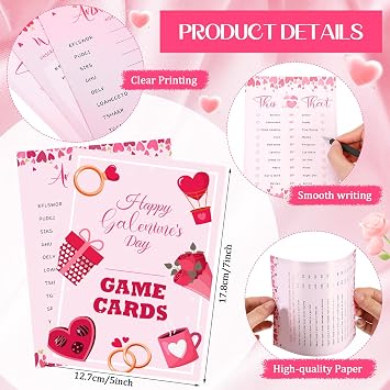 Sinload Happy Galentine's Day Game Cards 8 Games for 10 Guests Galentine Activities the Girl's Night Party Ideas Bachelorette Party Favors Best Friend Valentines Gifts for Women Besties Adults 40 Pcs