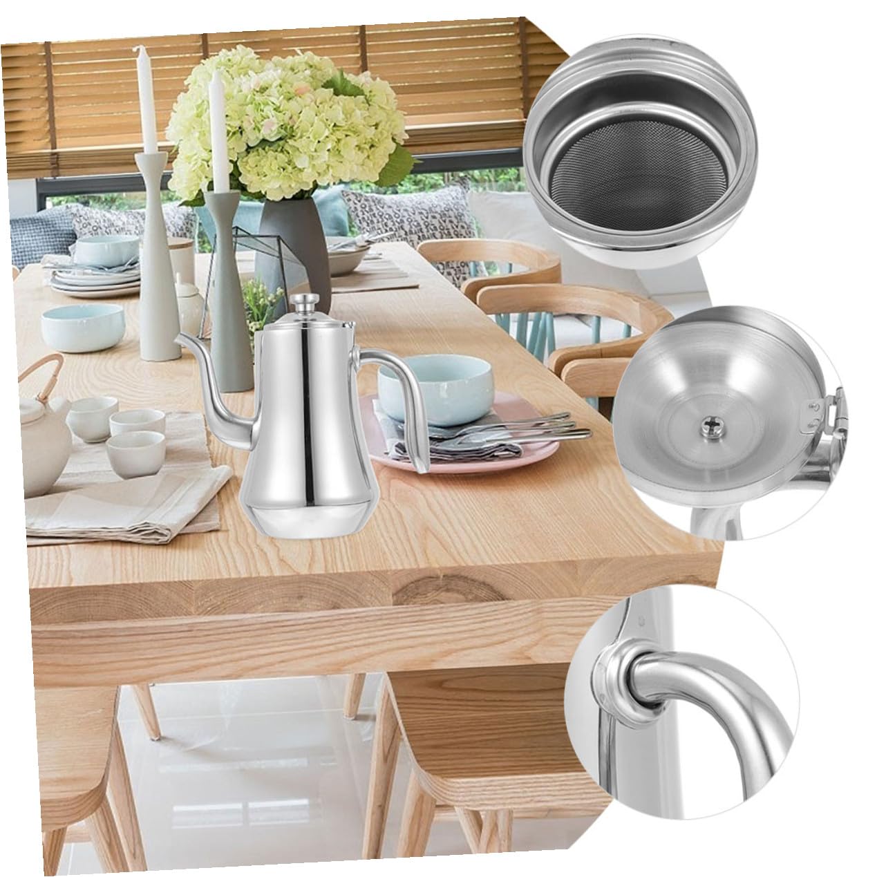 VALICLUD Tetera Infusor de Acero Inoxidable Tetera para Cocina para Uso Diario Filtro para Infusiones de Té