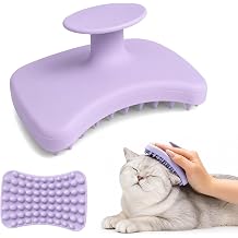 Dog Bath Brush for Grooming & Massage, Silicone Pet Shampoo Brush for Dogs and Cats, Soft Bath Scrubber for Short and Long Hair Pets, Helps Remove Loose Fur, Dirt and Tangles