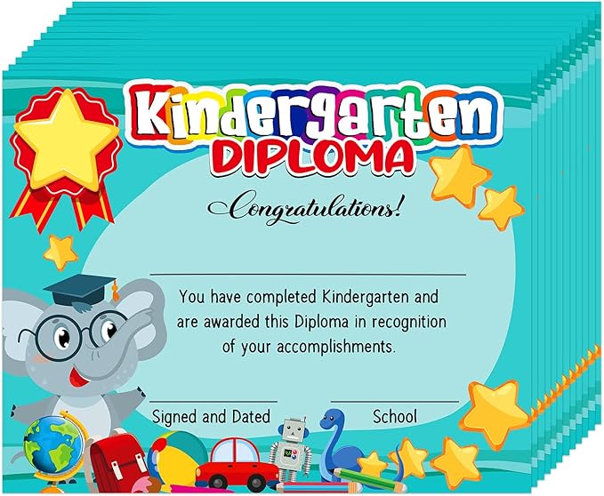 Amazon.com : WaaHome 30pcs Kindergarten Graduation Certificates for ...