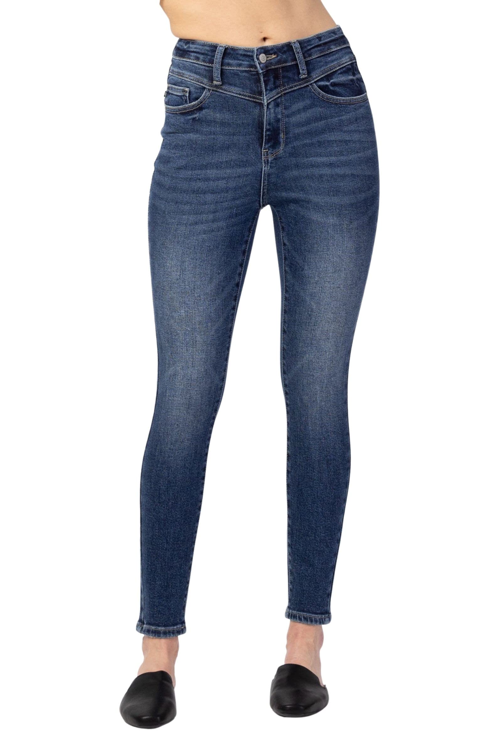 Judy BlueWomen's High-Rise Western Front Yoke Skinny Jeans