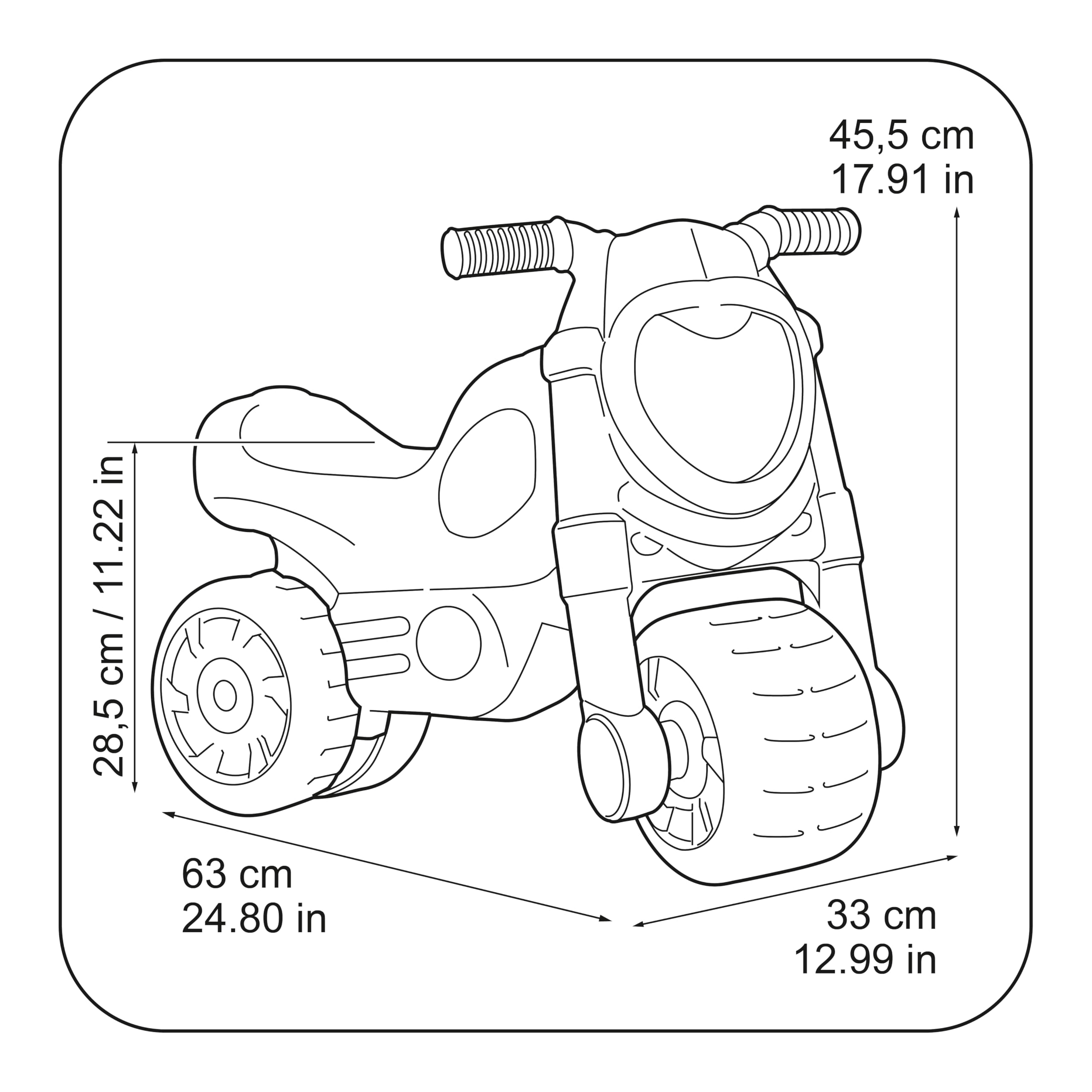FEBER - Motofeber Casual, Correpasillos con Forma de Moto con un Diseño Que Transmite Relajación, Estable y Seguro, Desarrollo niños y niñas de 18 Meses a 3 años, Famosa (FED30000)